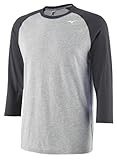 Mizuno 3/4 Practice tee Camisa, Gris carbón, L para Hombre