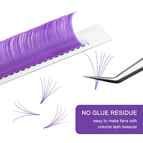 Colored Lash Extensions 0.07 D 16Mm Purple Lashes Extensions C/D Curl Ombre Lashes Easy Fan Volume Eyelash Extensions Flowering 12-16Mm Eyelash Extension Supplies Colored Lashes(Purple 0.07D 16) #TOP6