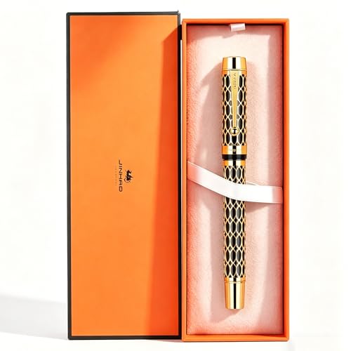 Stylo-plume élégant Jinhao 100 au design squelette creux et finitions dorées luxueuses
