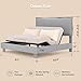 FLEXISPOT All-in-One Adjustable Bed Frame with Upholstered Flange Edge Headboard, Queen–Minimalist Design – Synchronized Head & Foot Lift for Relaxation–600 lbs–5Y Motor&10Y Frame Warranty,Light Grey