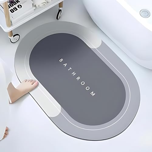 Kit 2 Tapetes Antiderrapantes Super Absorvente Emborrachado Secagem Rápida Fácil De Limpar Forte Ade