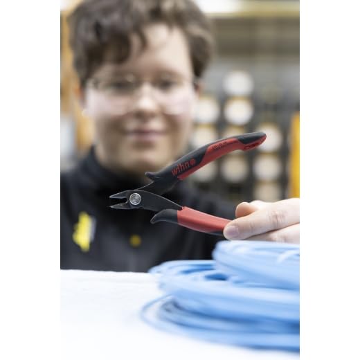 Wiha Präzisions Seitenschneider Elektronik klein (27391) breiter, spitzer Kopf ohne Wate 130mm I Drahtschneider Elektroinstallation I in… – Ansicht 2