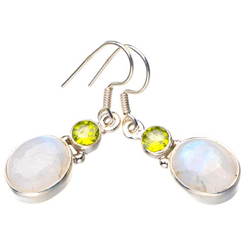Pierre de lune naturelle boucles d'oreilles argent 925 pour style bohème chic