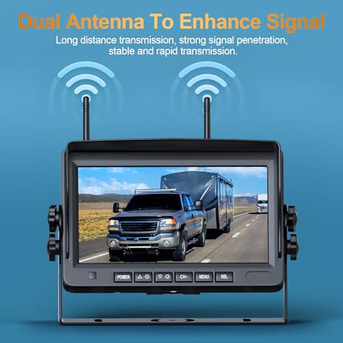 RV Backup Camera Wireless HD 1080P with 7 Inch Monitor for RVs,Campers,Trailers,Trucks Adapter for Furrion-Pre-Wired, 4 Channel System IR Night Vision - Image 6