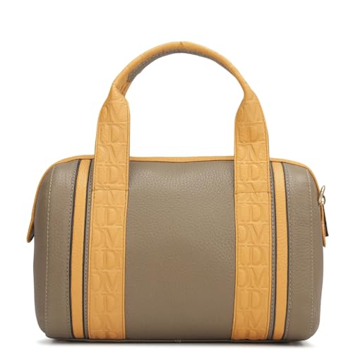 Image of Da Milano Leather Satchel Bag for Women - Greyish Taupe
