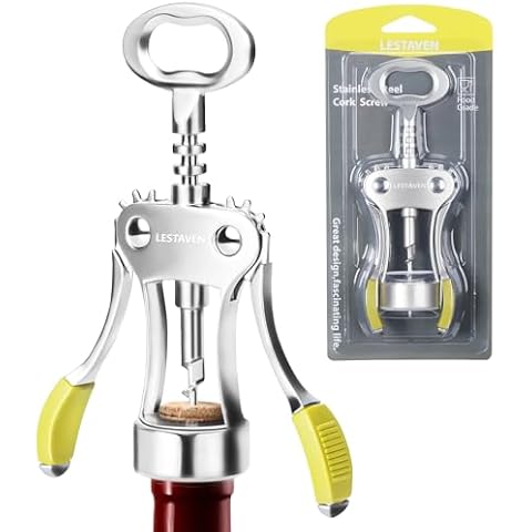 L LESTAVEN Stainless Steel Wing Corkscrew Wine Opener Cover