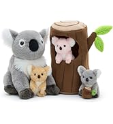 MaoGoLan 5pcs Koala Stuffed Animal, 11.8 Inch Large Mommy Stuffed Koala Plush with 3 Babies & Tre...
