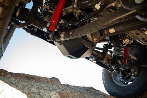 Image of DV8 Front Skid Plate for 2018-26 Jeep Wrangler JL & 2020-26 Gladiator JT | Differential Protection, Protects the Front Differential & Pinion, 5mm Steel Construction, Fully Bolt-On, Powder Coated Black