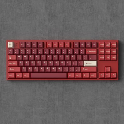 Image of Red Dye-sub Keycaps, 163 Keys Cherry Profile, Double Shot Keycaps Set, Custom Key caps for MX Switches Mechanical Keyboard(Jamon)