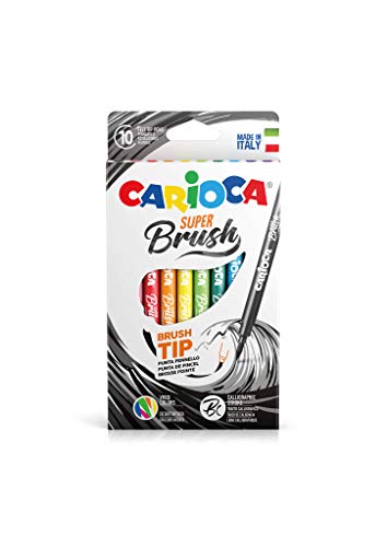Carioca Rotuladores Super Brush, 10 Uds, Multicolor
