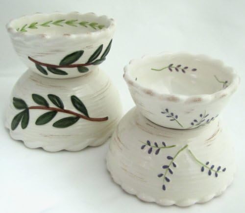 Manual Salsa Dessert Nut Condiment Serving Bowl Server Set CILCMB Set of 4 White