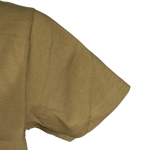 Mil-Tec US Style T‑Shirt Herren • Klassisches Bundeswehr T-Shirt aus Baumwolle mit Rundhals Ausschnitt • Hochwertiges & weiches Basic Shirt für Alltag, Outdoor, Arbeit • Braun, XL