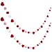 2 Pieces Valentine's Day Felt Garlands Colorful Ball and Heart Hanging Garland Felt Pom Pom Ball Heart Banners for Party Home Decoration