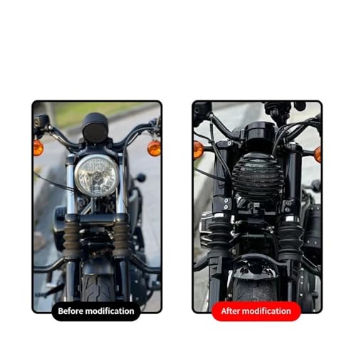 Phare Moto Protégé Grâce à la Grille de Phare 5.75 Pouces Rétro Custom