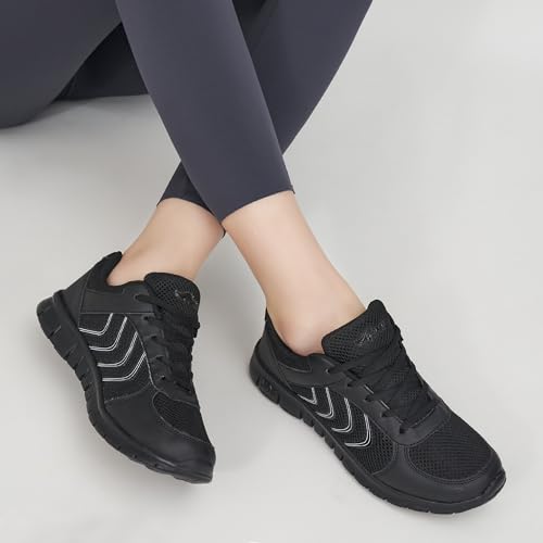 Image of DUOYANGJIASHA Lightweight Walking Shoes for Women: Comfortable & Breathable Mesh Fashion Sneakers for Daily Wear - Casual Non Slip Tennis Shoes for Workout Gym Travel