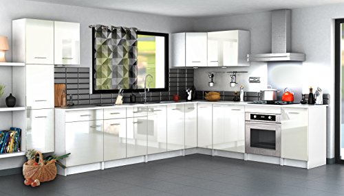 Berlioz Creations PRIMA PG4BTI Unterschrank für Küche mit Arbeitsplatte, 1 Dekortür und 1 Dekorschublade in glänzendem Elfenbein, 40 x 60 x 85 cm, 100 Prozent französische Herstellung - Image 5