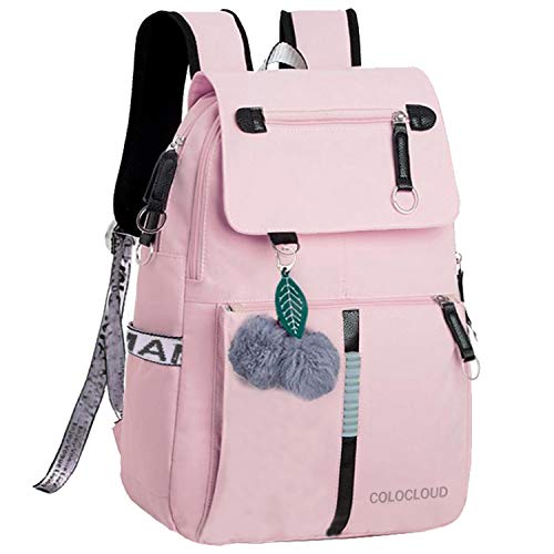 COLOCLOUD Mochila Escolar de Nylon de Moda para Mujer Mochila con Estampado Kawaii Mochila...