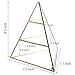 MyGift Glass Pyramid Small Jewelry Organizer Box with Brass Metal Frame, 3 Tier Crystal Display Case