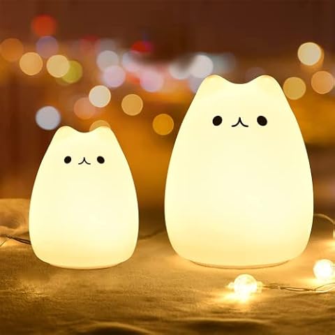GoLine Cute Kitty Night Light, Gifts for Women Teen Girls Baby,Night Lights for Kids Bedroom, Cute Christmas Kitty Silicone Nightlights for Children Toddler. Cover