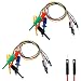 Treedix 10PCS Test Hook Clips IC Clip Test Leads Logic Analyzer 30cm Jumper Wires Breadboard Testing Male and Female Copper Wire Flexible for Electronic Work Electrical Testing