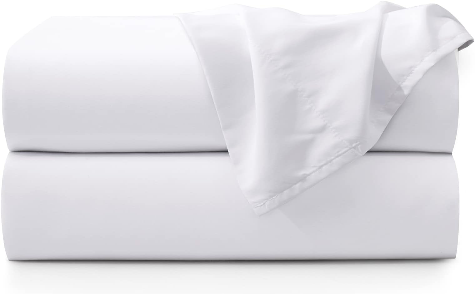 SiinvdaBZX 2 Pack Twin Size Flat Sheet Only, Soft Breathable Brushed Microfiber Fabric Bed Top Sheet Only - Wrinkle, Fade Resistant - Ivory White