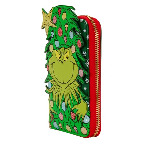 Image of Loungefly Dr. Seuss Grinch Holiday Zip Around Wallet