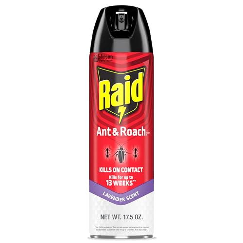 Raid Ant & Roach Killer Aerosol Spray Kills on Contact Keeps Killing for up to 13 Weeks Lavender...