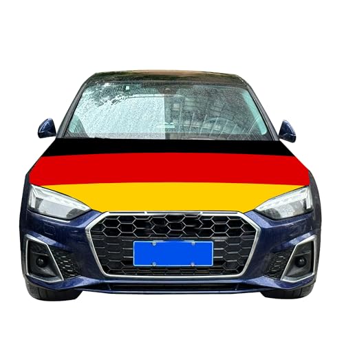 Deutschland-Flagge Autohaubenabdeckung 1 2 x 152 cm elastische Stoffe waschbar für Motorhaube Banner Flagge für Dekoration Veranstaltungsartikel