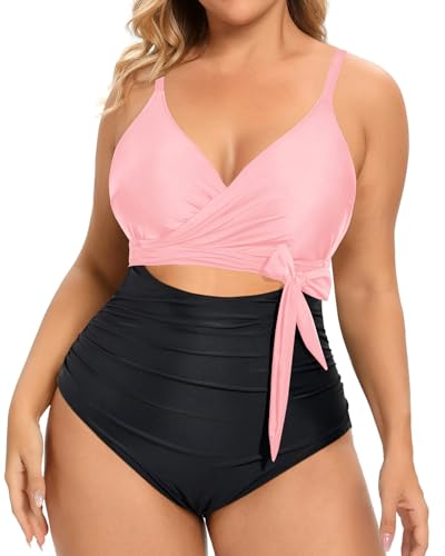 Daci Plus Size One Piece Swimsuit - Tummy Control Bathing Suit for Women Cutout Swimwear