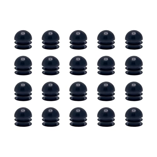 Image of Outwater Plastic 1 inch Dia. Round Tubing Dome End Caps, Finishing Plug for Round Tubing Chair Glide, Floor Protector, Fits Multi Gauge Tubing, USA Made, 20 Pack