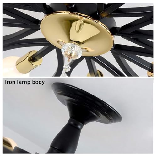 Lámpara de techo de hierro negro E27 moderno luz creativa de interior 4