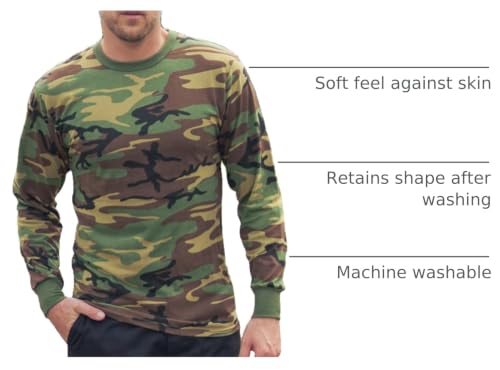 Image of Rothco Long Sleeve Camo T-Shirt | Rugged Camouflage Crew Neck T Shirt, Comfortable Casual Tee for Men & Women