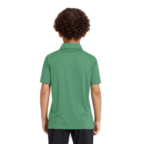 Image of Mens Golf Shirt Moisture Wicking Dry Fit Performance Sport Short Sleeve Striped Golf Polo Shirts for Men