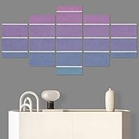 SIGNWIN 5 Panel Canvas Wall Art Modern Art Abstract Closeup Geometric Lights Mixed Media Modern Multicolor for Home Decorations Ready to Hang - 60