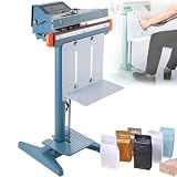 HADECOLL Selladora térmica con Pedal y Cortador, soldadora por impulsos para láminas termoplásticas, Ideal para Embalaje y Sellado, Doble Calentamiento - 600 mm
