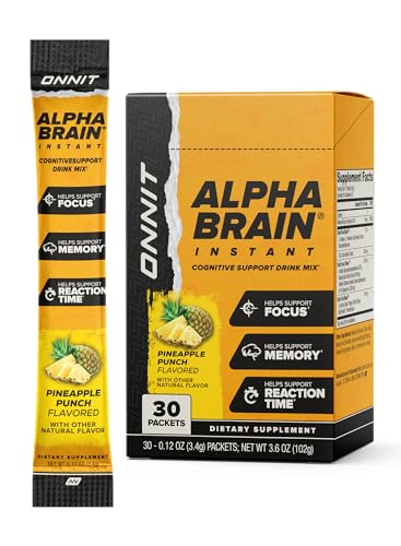 ONNIT Alpha Brain Instant - Pineapple Punch Flavor - Nootropic Brain Booster Memory Supplement -