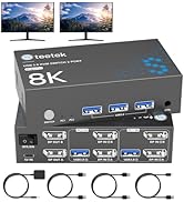 Amazon.com: 8K Displayport KVM Switch 2 Monitors 2 Computers, 8K