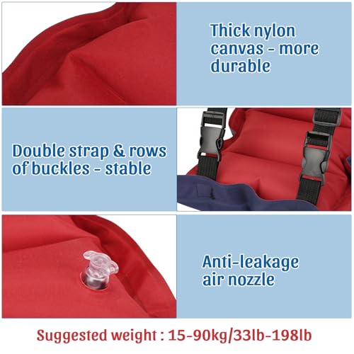 2PCS Swim Belt, 2Pair Arm Floaties, Portable Flotation Arm & Waist Belt for Water Aerobics Women for Adults, Inflatable Swimming Waist, with Inflatable Pump Swimming Beginner - Thumbnail 3