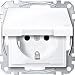 Produktbild Schneider Electric Merten Schuko-Steckdose mit Klappdeckel, 2-polig+E, Berührungsschutz, Schraub- Liftklemmen, M-Smart, IP44, aktivweiss glänzend, Artikelnummer MEG2414-0325