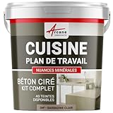 ☎ IMPORTANT : Les commandes supérieures à 14KG sont livrées par transporteur spécifique, qui vous contactera par SMS pour confirmer une date de livraison. Un mobile valide est obligatoire.☑️ Kit Béton Ciré Plan de travail et cuisine est un kit de mortier décoratif teinté dans la masse formulé pour les surfaces de votre cuisine: plan de travail, crédence, mur et sol.