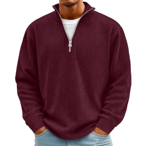 Men's Oversized Quarter-Zip Sweatshirt 5XL