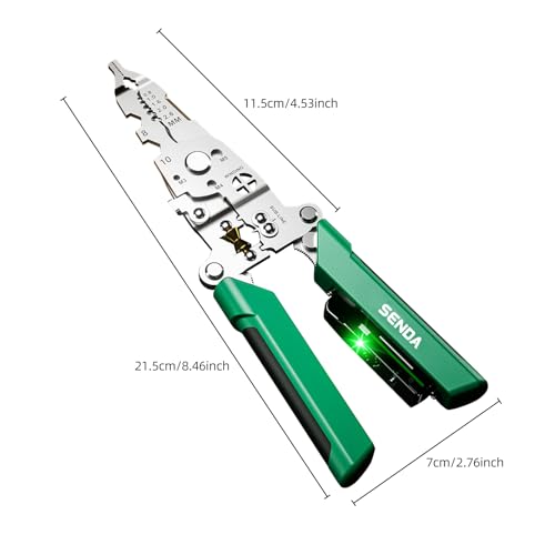 Image of 18 in 1 Foldable Wire Stripper with Electricity Measurement Function & Dual Alarms Multifunctional Professional Electrician's Pliers Cable Stripping Pliers for Cutting, Stripping and Crimping Tool