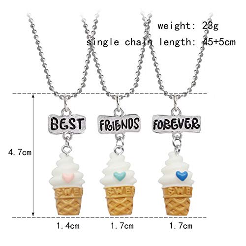 2-3 Pcs Best Friends Forever Friendship Necklaces Set Ice Cream Cookie Donut Flamingo Wishing Bottle Colorful Cute Pendant BFF Necklaces Friendship Jewelry Birthday Gifts2
