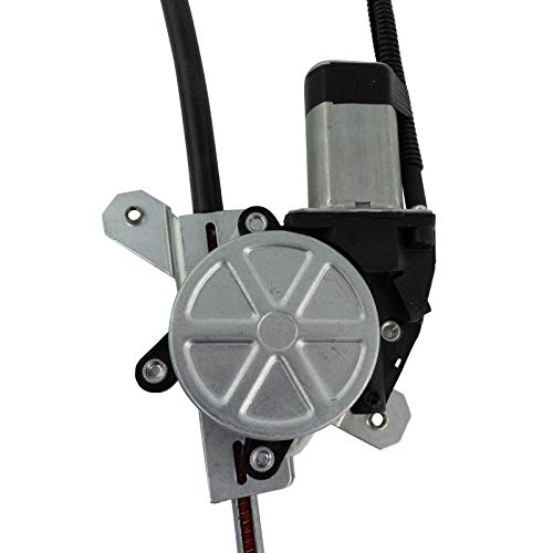 Image of TRQ Front Driver Side Power Window Motor and Regulator Assembly Power One Touch Compatible with 2003-2010 Kenworth T2000 2006-2009 Peterbilt 386 2006-2010 387