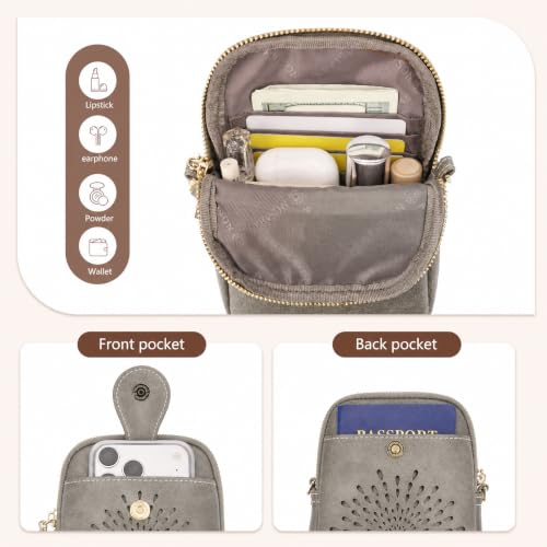 Image of APHISON Small Crossbody Bags for Women, Lightweight Vegan Leather Cell Phone Purse, Cute Purses with Tassels