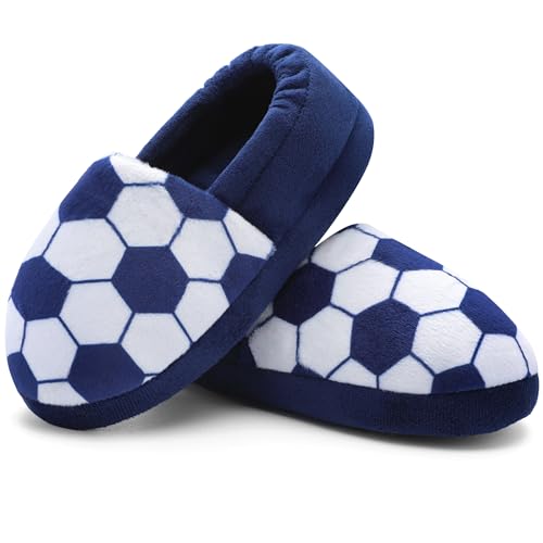 festooning Toddler Boys Girls Football Slippers Soft Fuzzy Slip-Ons Little Kid Warm Indoor House Slipper Shoes