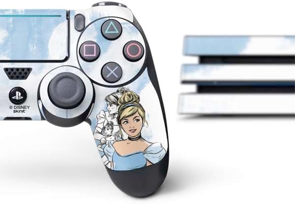 Skinit Decal Gaming Skin Compatible with PS4 Pro Bundle - Officially Licensed Disney Princess Cinderella Sketch Design