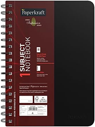 Paperkraft Green impression 1 Subject WIRO binding Notebook - Single line, 160 pages, 176 mm x 250 mm