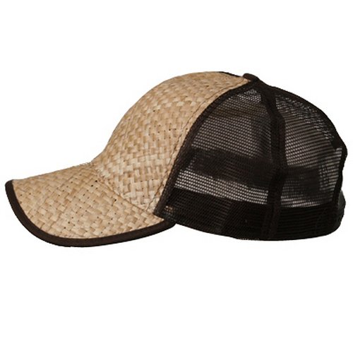Wholesale Straw Mesh Trucker Caps (Natural/Brown) - 21829 #TOP2
