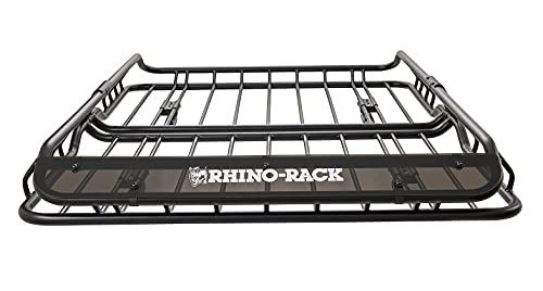 Rhino-Rack Roof Cargo Basket With Mounting Bracket For Roof Racks, Easy Use & Fitment, Heavy Duty, 2 Thru Axle Bike Carriers; For All Vehicles; 4Wd, Pick Up Trucks, Suv's, Wagon's, Sedan's; Locking #TOP3